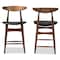 Baxton Studio Flora Black Faux Leather Upholstered Walnut Finished Counter Stool, PK2 144-8073 - alternate 8